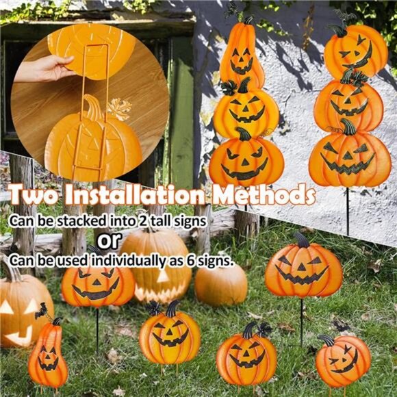 2 Pack Halloween Yard Decoration Stakes, Trick or Treat Happy Halloween Yard - Picture 4 of 8